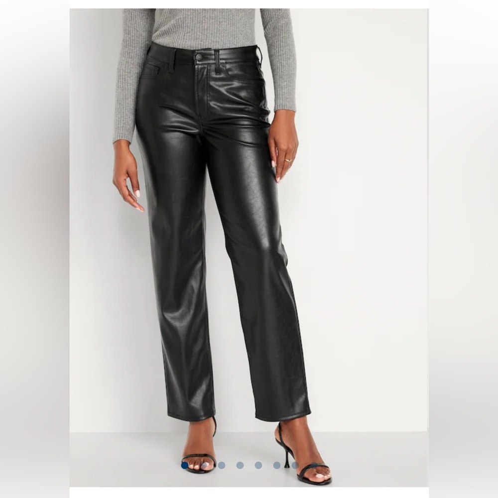 OLD NAVY HIgh Rise OG Loose‎ Faux Leather Pants Sz 2